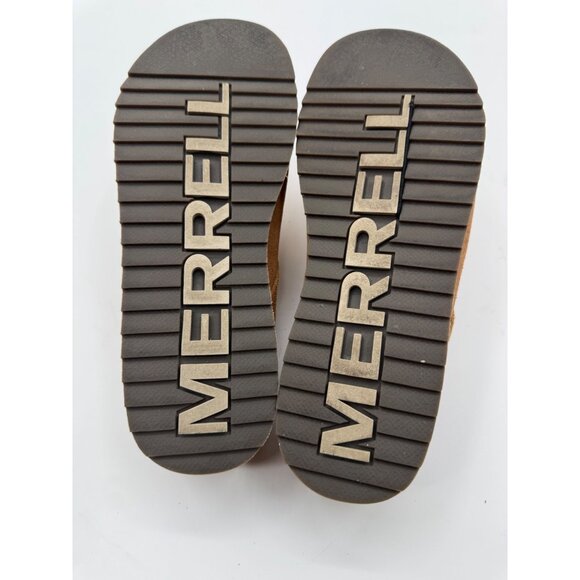 Merrell Suede Juno Slip-On Clogs Womens Size 8 Light Brown Comfort Casual Shoe - Picture 3 of 8